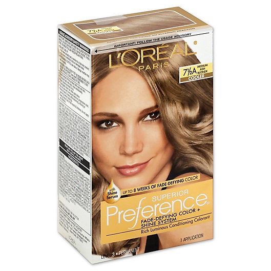 Alternate image 1 for L'Oréal® Superior Preference Fade-Defying Color/Shine 71/2A Medium Ash Blonde