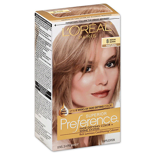 Alternate image 1 for L'Oréal® Superior Preference Fade-Defying Color/Shine in 8 Medium Blonde