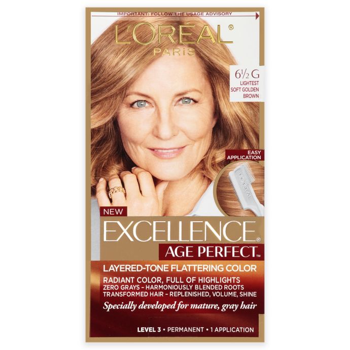 L Oreal Paris Excellence Age Perfect Hair Color In 6 5 Lightest Soft Golden Brown