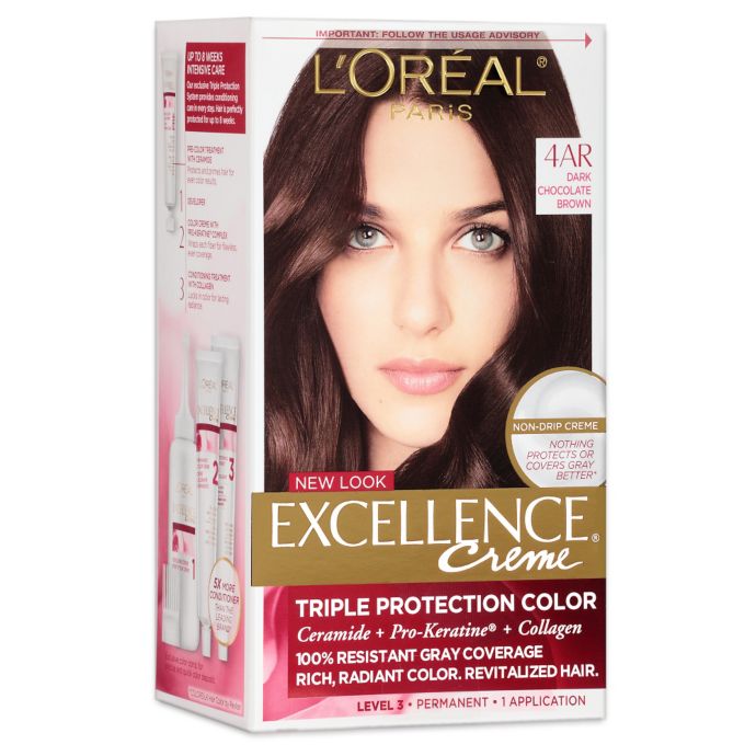 L Oreal Paris Excellence Creme Triple Protection Hair Color In 4ar Dark Chocolate Brown