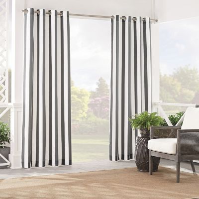 Waverly&reg; Solstice Stripe 95-Inch Grommet Light Filtering Curtain Panel in Smoke (Single)