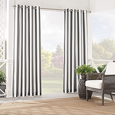 Waverly&reg; Solstice Stripe 95-Inch Grommet Light Filtering Curtain Panel in Smoke (Single). View a larger version of this product image.