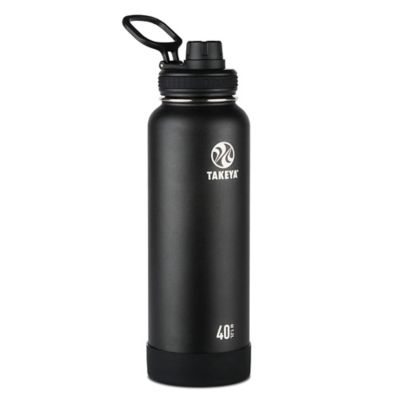 Takeya&reg; Actives 40 oz. Insulated Stainless Steel Water Bottle with Spout Lid in Onyx