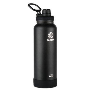 Takeya&reg; Actives 40 oz. Insulated Stainless Steel Water Bottle with Spout Lid in Onyx. View a larger version of this product image.