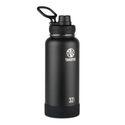 Takeya&reg; Actives 32 oz. Insulated Stainless Steel Water Bottle with Spout Lid in Onyx