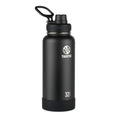 Takeya&reg; Actives 32 oz. Insulated Stainless Steel Water Bottle with Spout Lid in Onyx. View a larger version of this product image.