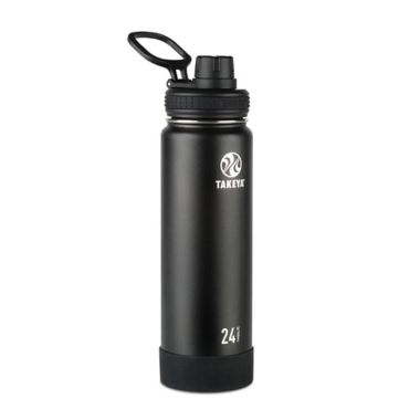 Takeya&reg; Actives 24 oz. Insulated Stainless Steel Water Bottle with Spout Lid in Onyx. View a larger version of this product image.