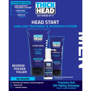 Thick Head&trade; Head Start 3-Piece Hair Loss Treatment and Regrowth System. View a larger version of this product image.