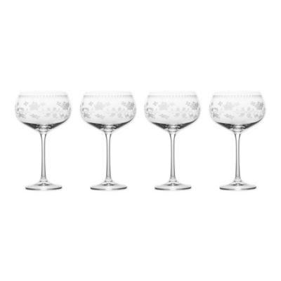 Mikasa Vintage Floral White Wine Glasses Set Of 4 Bed Bath Beyond