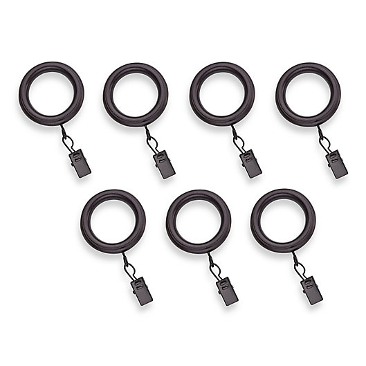 Alternate image 1 for Cambria® Casuals® Clip Rings in Matte Brown (Set of 7)