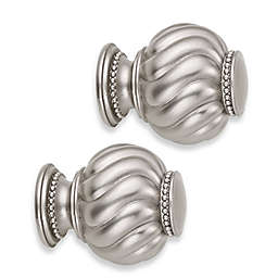 Cambria® Premier Complete Twist Ball Finials in Brushed Nickel (Set of 2)