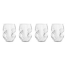 Final Touch Conundrum Stemless Red Wine Glasses (Set of 4)