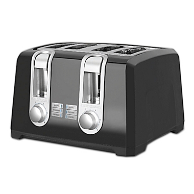 Black & Decker&trade; 4-Slice Toaster in Black. View a larger version of this product image.
