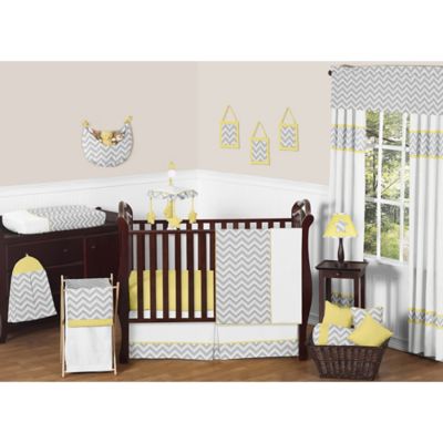 yellow and grey baby bedding
