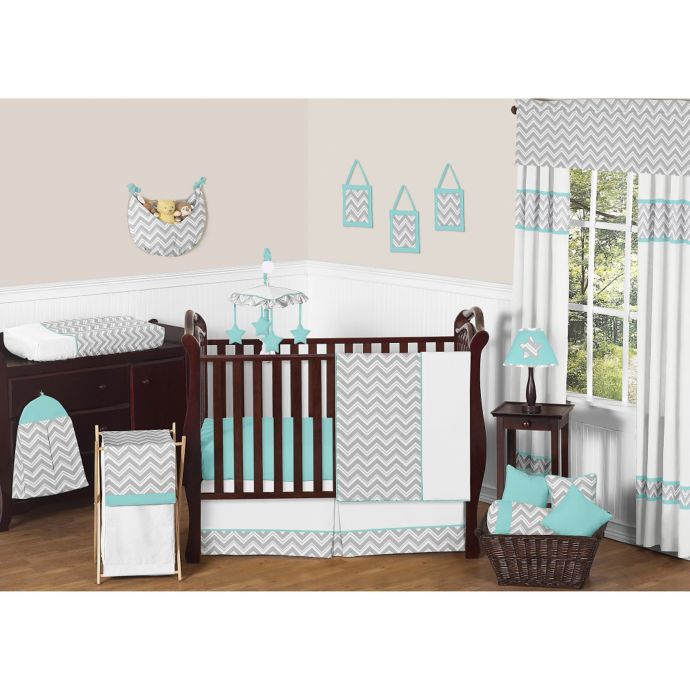 Sweet Jojo Designs Zig Zag Chevron Crib Bedding Collection In