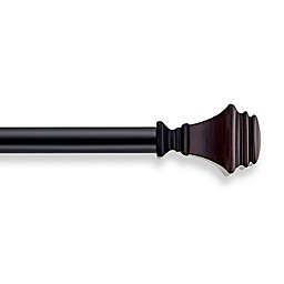 Cambria® Casuals® Park Square Adjustable Curtain Rod Set in Dark Brown Wood