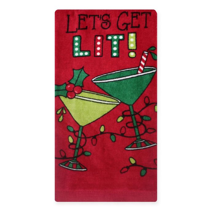 "Let's Get Lit" Holiday Kitchen Towel Bed Bath and Beyond Canada