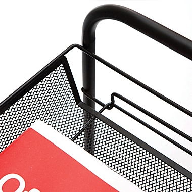 Mind Reader 3-Shelf Metal Mesh Storage Cart in Black. View a larger version of this product image.