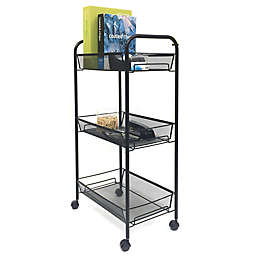 Mind Reader 3-Shelf Metal Mesh Storage Cart in Black