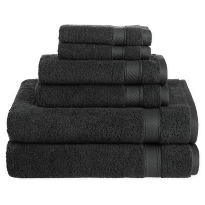 Nestwell&trade; Hygro Cotton Solid 6-Piece Towel Set in Jet Black