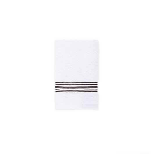 Alternate image 1 for Nestwell™ Hygro Fashion Stripe Washcloth in Iron Grey