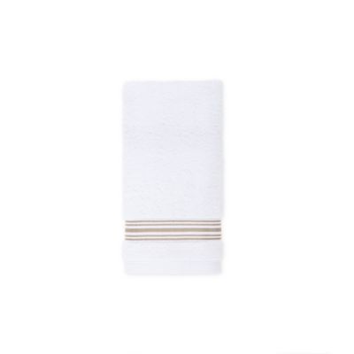 Nestwell&trade; Hygro Fashion Stripe Fingertip Towel in Feather Tan