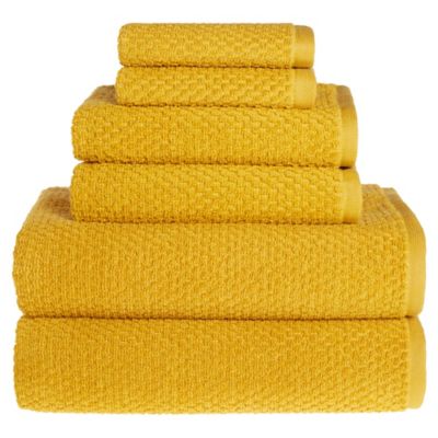 Fan Favorite Wild Sage Savannah Cotton 6Piece Towel Set In Yolk Yellow