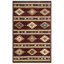 Rizzy Home Southwest Stripe 3-Foot x 5-Foot Area Rug in Burgundy