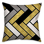 Stacked Rectangles Square Throw Pillow in Cream/Multi