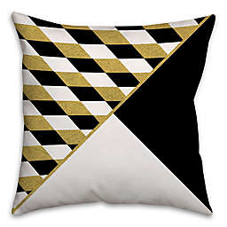 Diamond and Triangle Pattern Throw Pillow in Cream/Multi