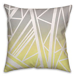 Gradient Geometric-Pattern Throw Pillow in Yellow/Grey