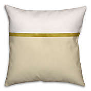Horizontal Stripe Color Block Square Throw Pillow in Cream/White