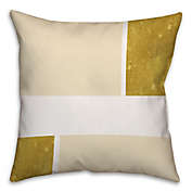 Color Block Design Square Throw Pillow in Gold/Cream
