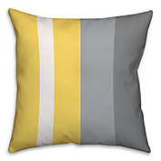 Striped Color Block Square Throw Pillow in Yellow/Grey