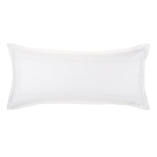 Alternate image 1 for Wamsutta® Atlantis Embroidered Lumbar Pillow in White
