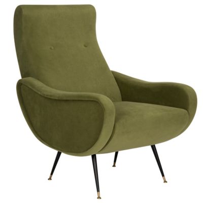 Occasional Retro Wing Chair High Back Linden Arm Chair with Stool Lounge Pillow