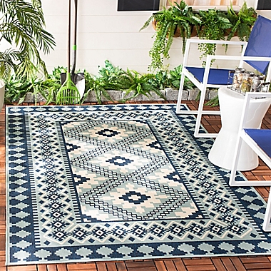 Safavieh Veranda Ronin 8&#39; x 11&#39; Indoor/Outdoor Area Rug in Blue. View a larger version of this product image.