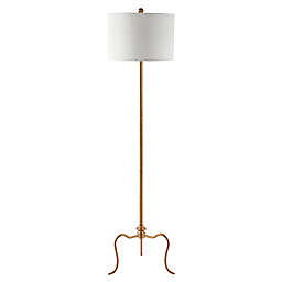 Safavieh Earie LED Floor Lamp in Gold with Cotton Shade
