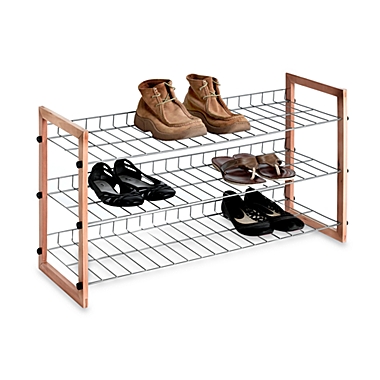 3-Shelf Wooden/Metal Shoe Rack. View a larger version of this product image.