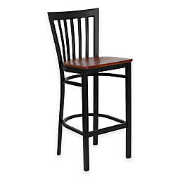 Flash Furniture Metal Schoolhouse Back Stool with Wood Seat