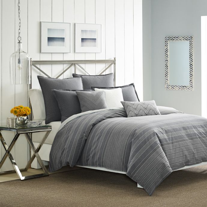 Nautica Bluffton Duvet Cover Set In Dark Grey Bed Bath Beyond