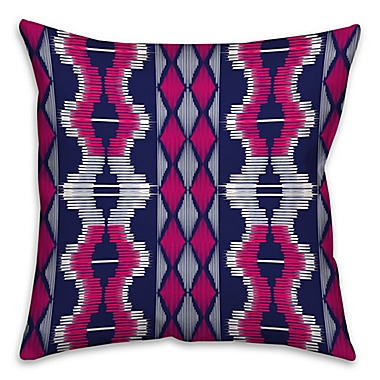 Boho Tribal Square Throw Pillow in Purple/Pink. View a larger version of this product image.
