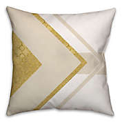 Layered Triangle Geometric Square Throw Pillow in Cream/Gold
