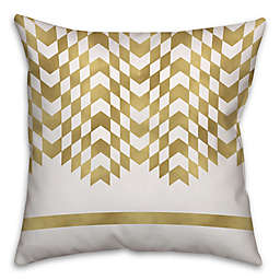 Alternating Chevron Square Throw Pillow in Cream/Gold