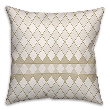 Diamond Pattern Square Throw Pillow in Cream/White. View a larger version of this product image.