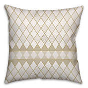 Diamond Pattern Square Throw Pillow in Cream/White