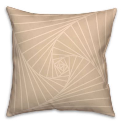 Zen Spiral Square Throw Pillow in Cream/White