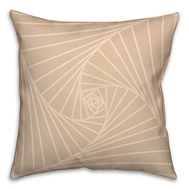 Zen Spiral Square Throw Pillow in Cream/White. View a larger version of this product image.