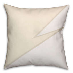 Zigzag Color Block Square Throw Pillow in Ivory