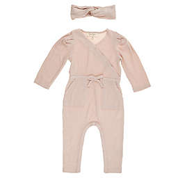 Jessica Simpson 2-Piece Floral Romper and Headband Set in Rose Smoke